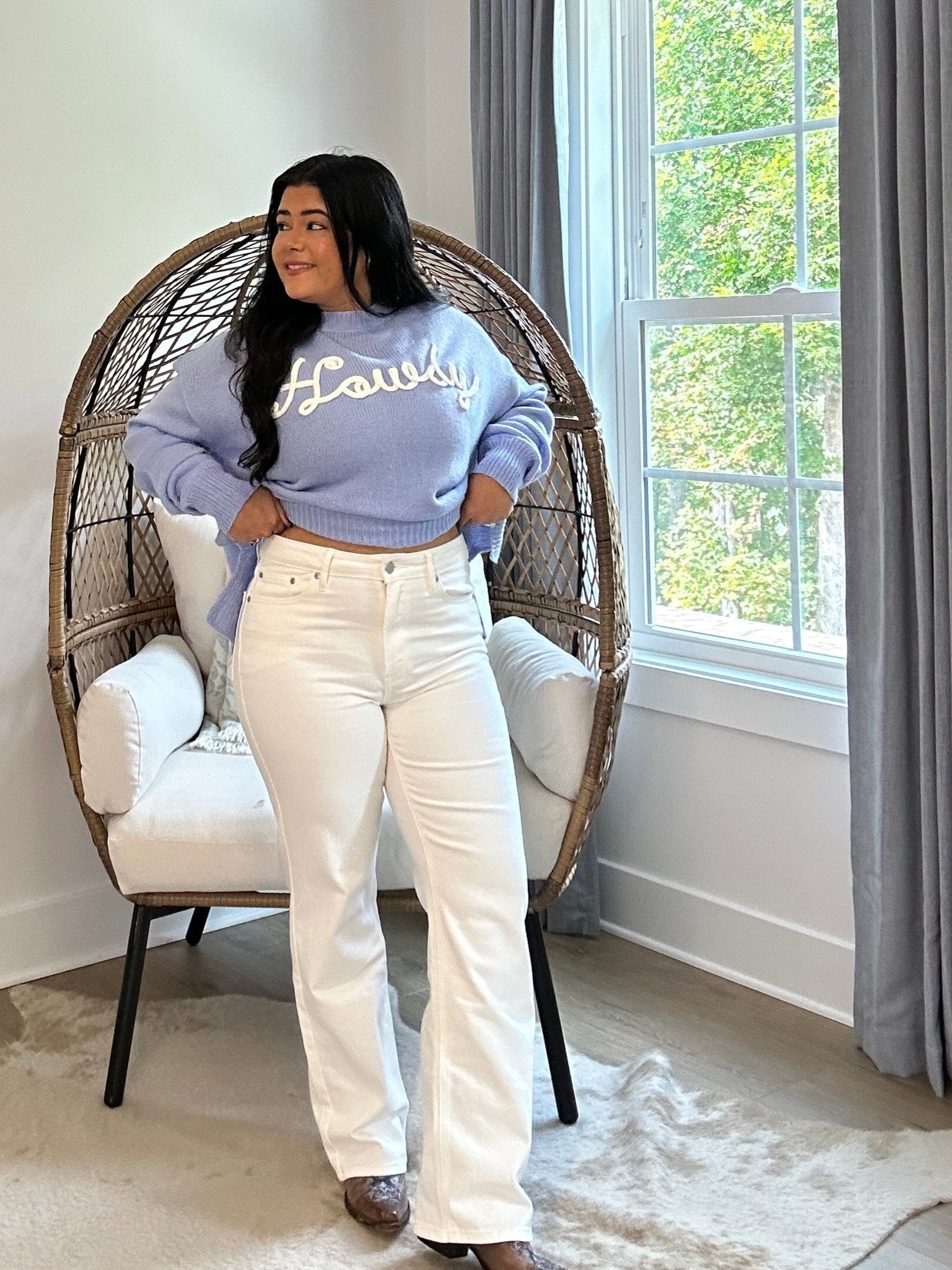 Classic White High-Waisted Straight Leg Jeans - Southern Roots & Boots