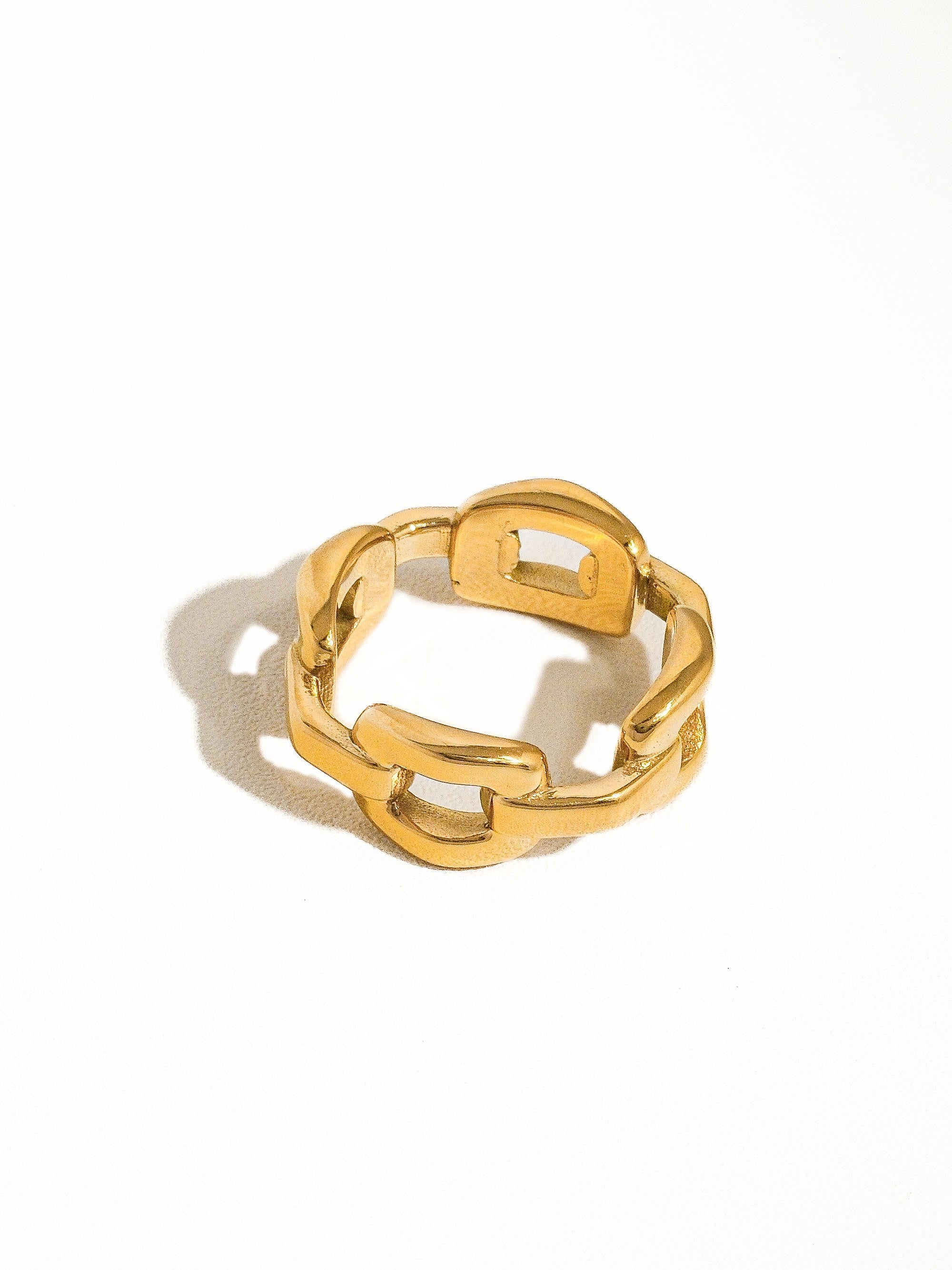 Edwina Gold Chain Link Band Ring - Southern Roots & Boots