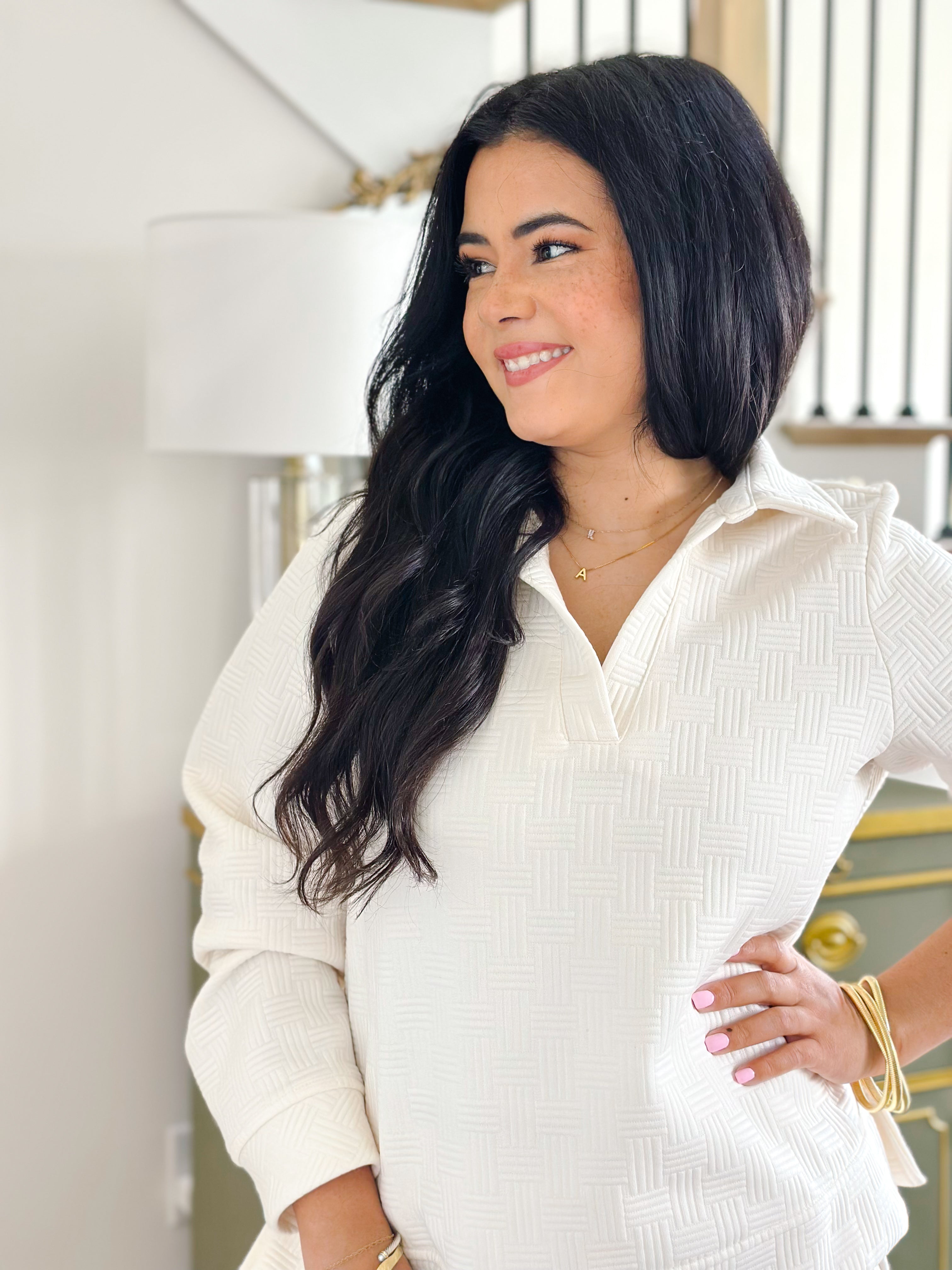 Boardwalk Mornings Ivory Pullover & Short Set - Southern Roots & Boots
