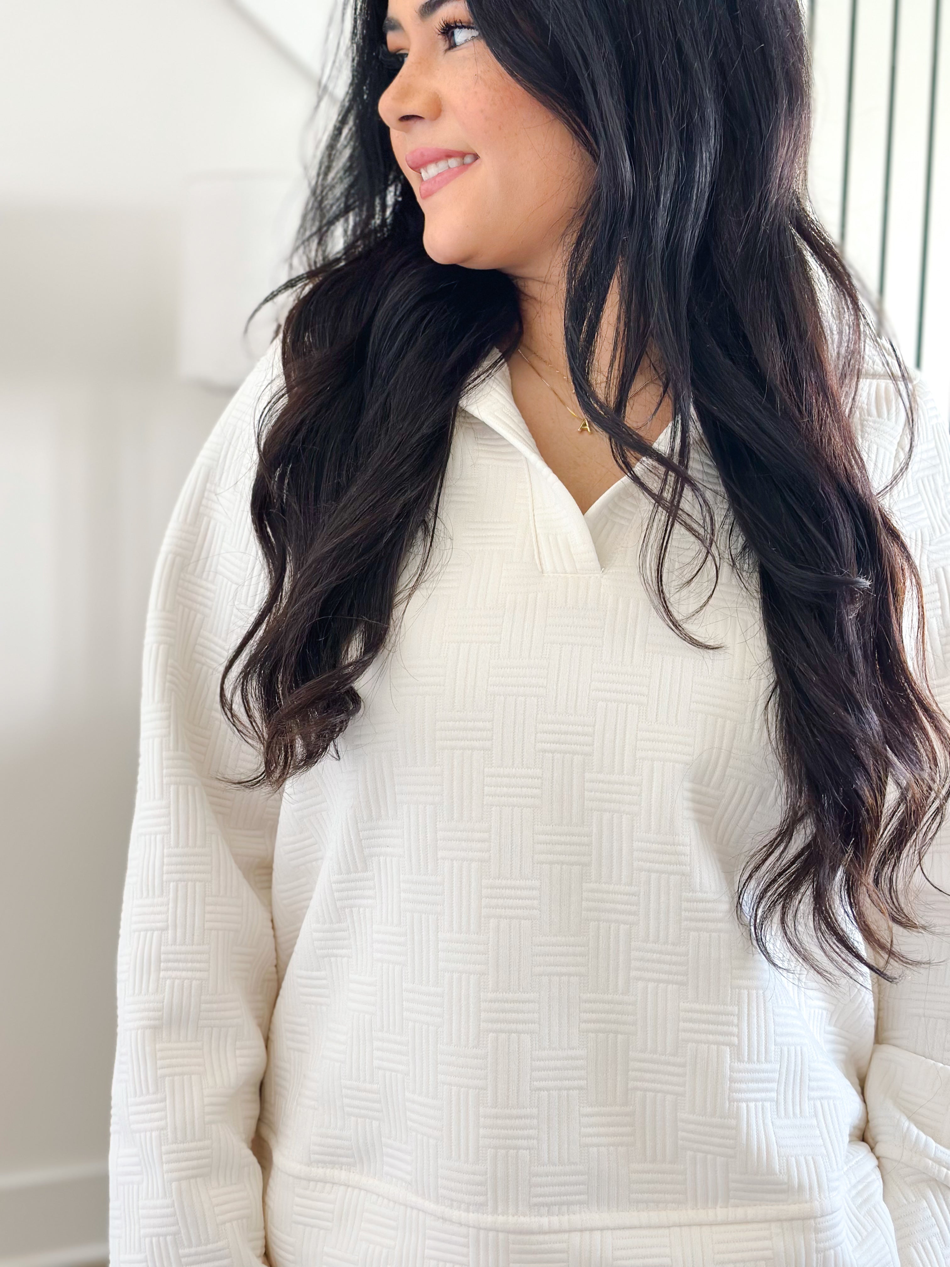 Boardwalk Mornings Ivory Pullover & Short Set - Southern Roots & Boots