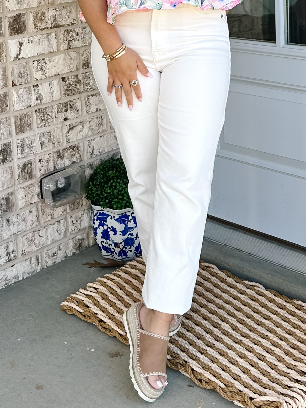 Camille Floral Smocked Flutter Sleeve Peplum Blouse - Southern Roots & Boots