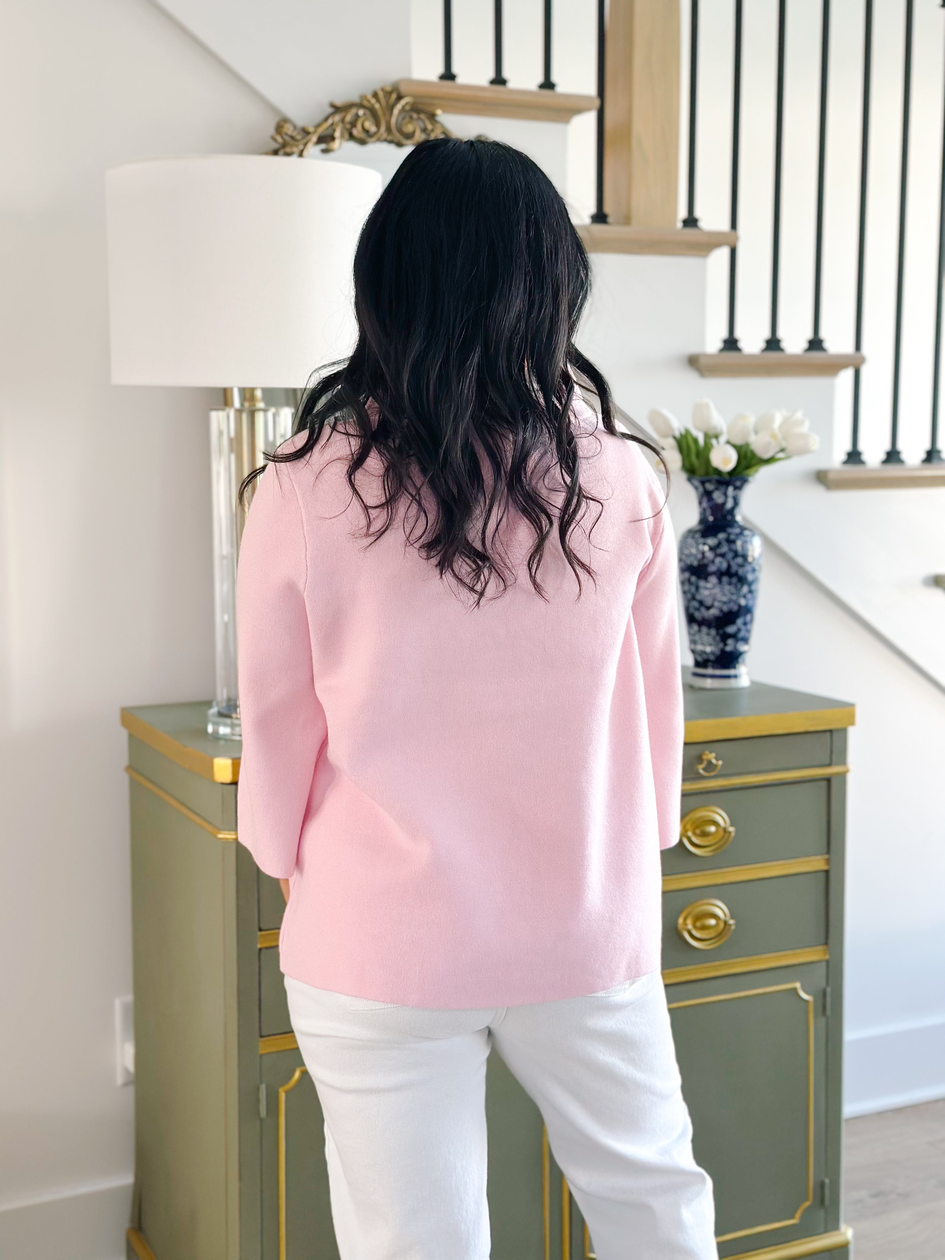 Melania Baby Pink Funnel Neck Bell Sleeve Top - Southern Roots & Boots