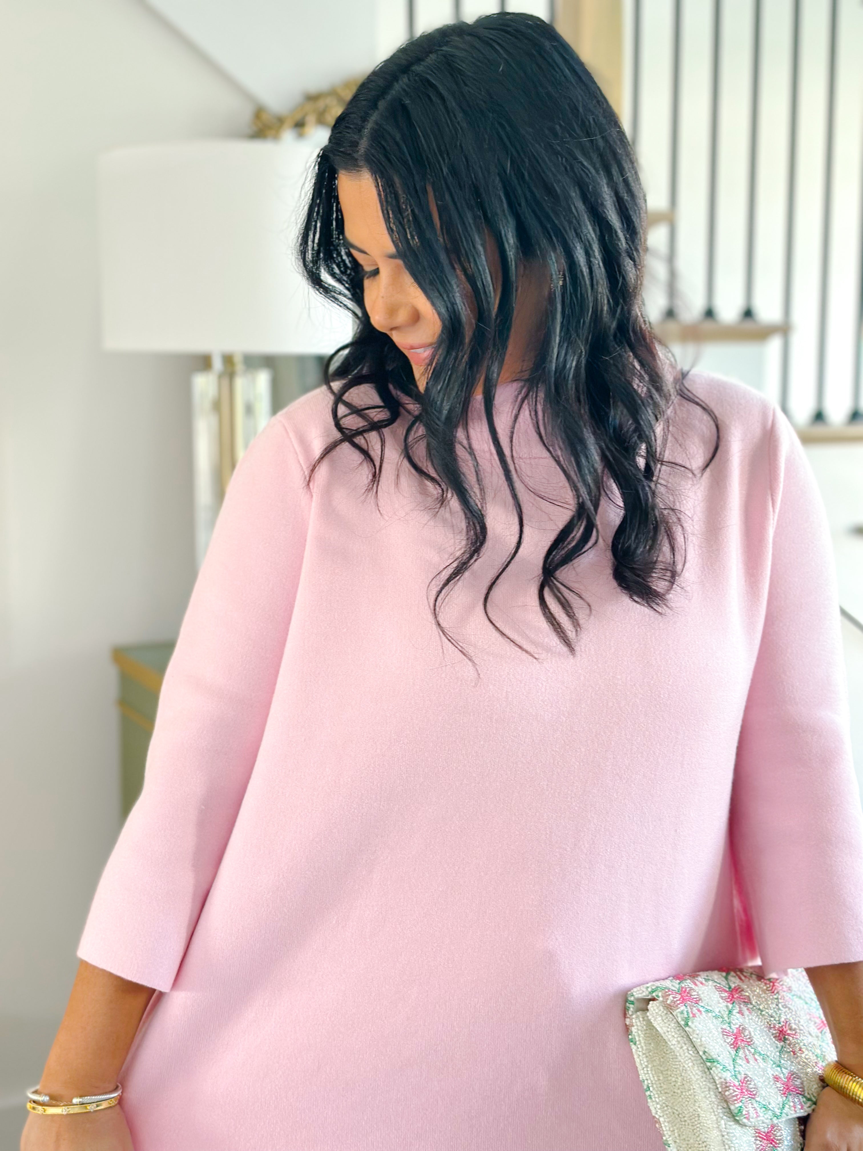 Melania Baby Pink Funnel Neck Bell Sleeve Top - Southern Roots & Boots