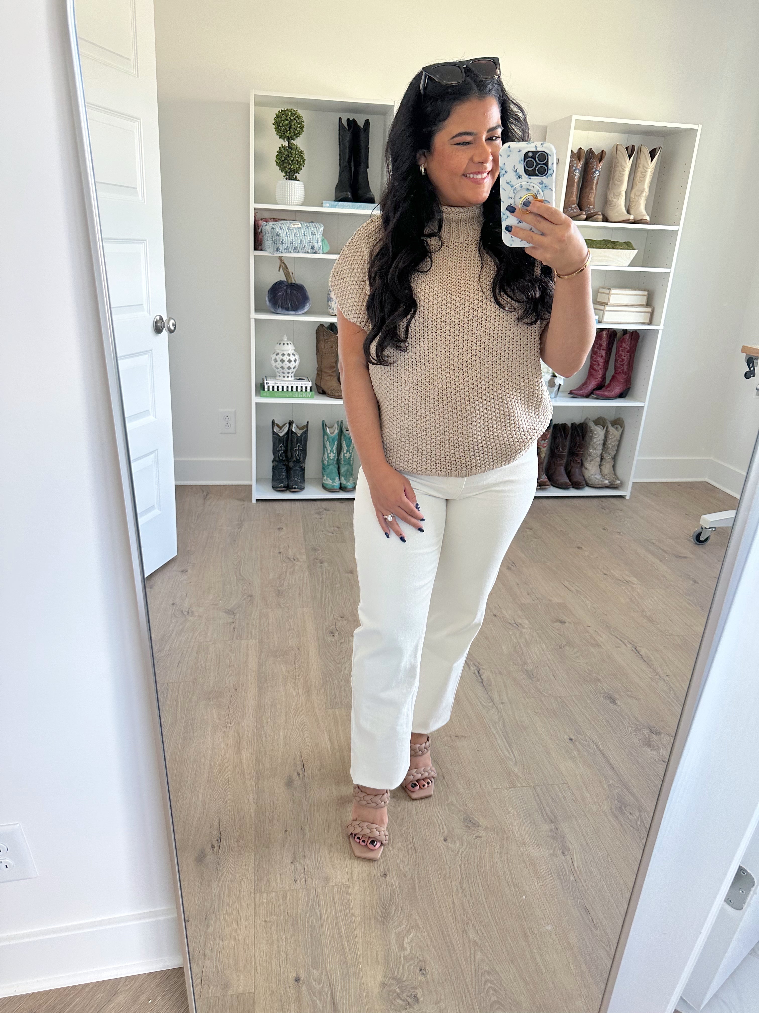 Classic White High-Waisted Straight Leg Jeans - Southern Roots & Boots