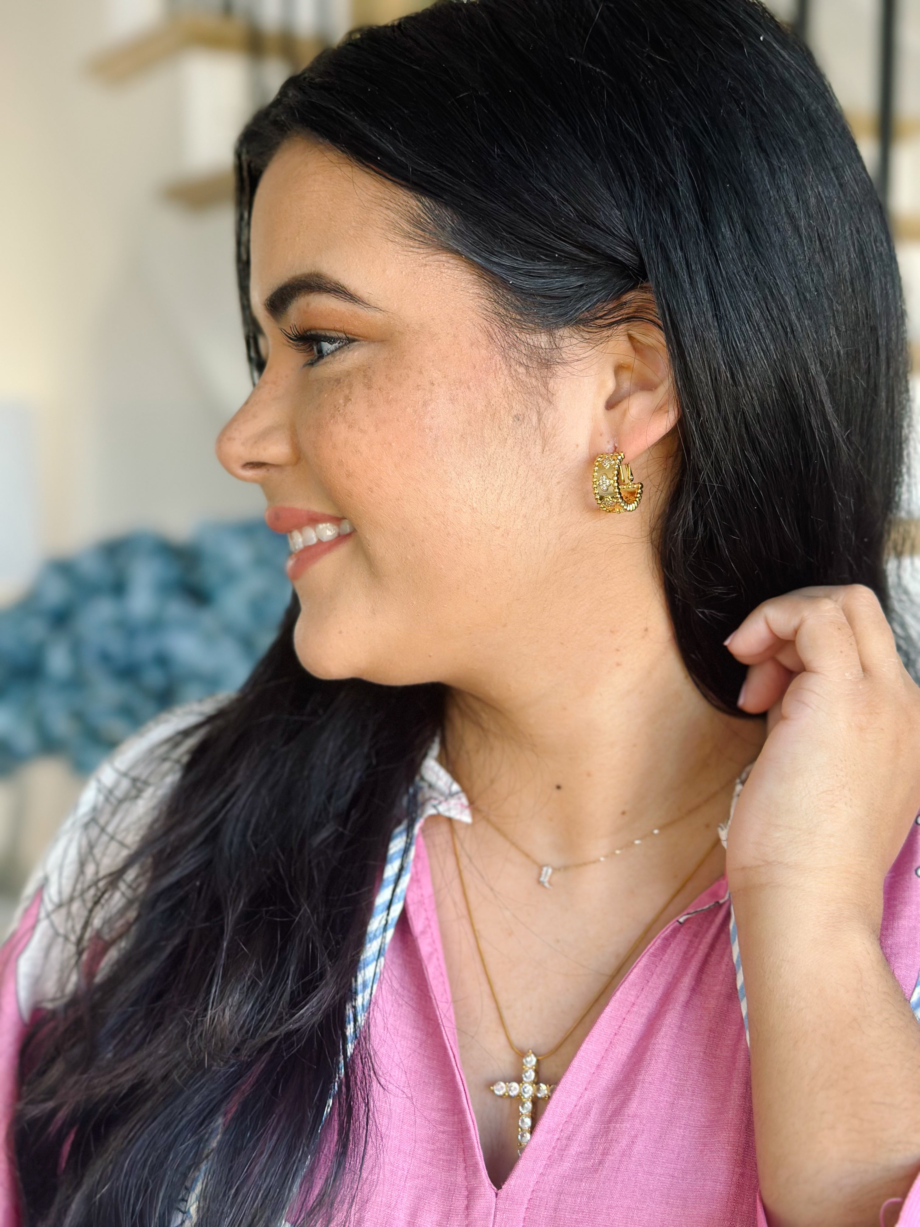 Kate Gold Vintage-Inspired Huggie Earrings - Southern Roots & Boots