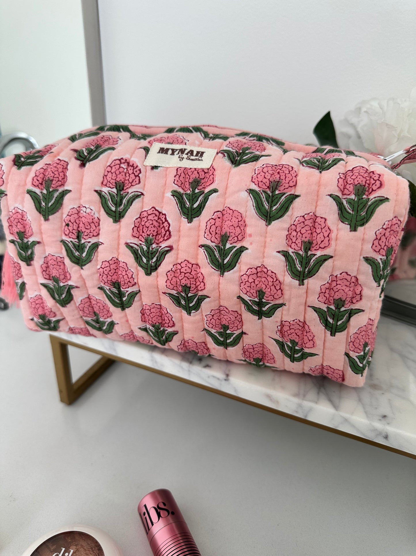 Pink Poppy Makeup Bag