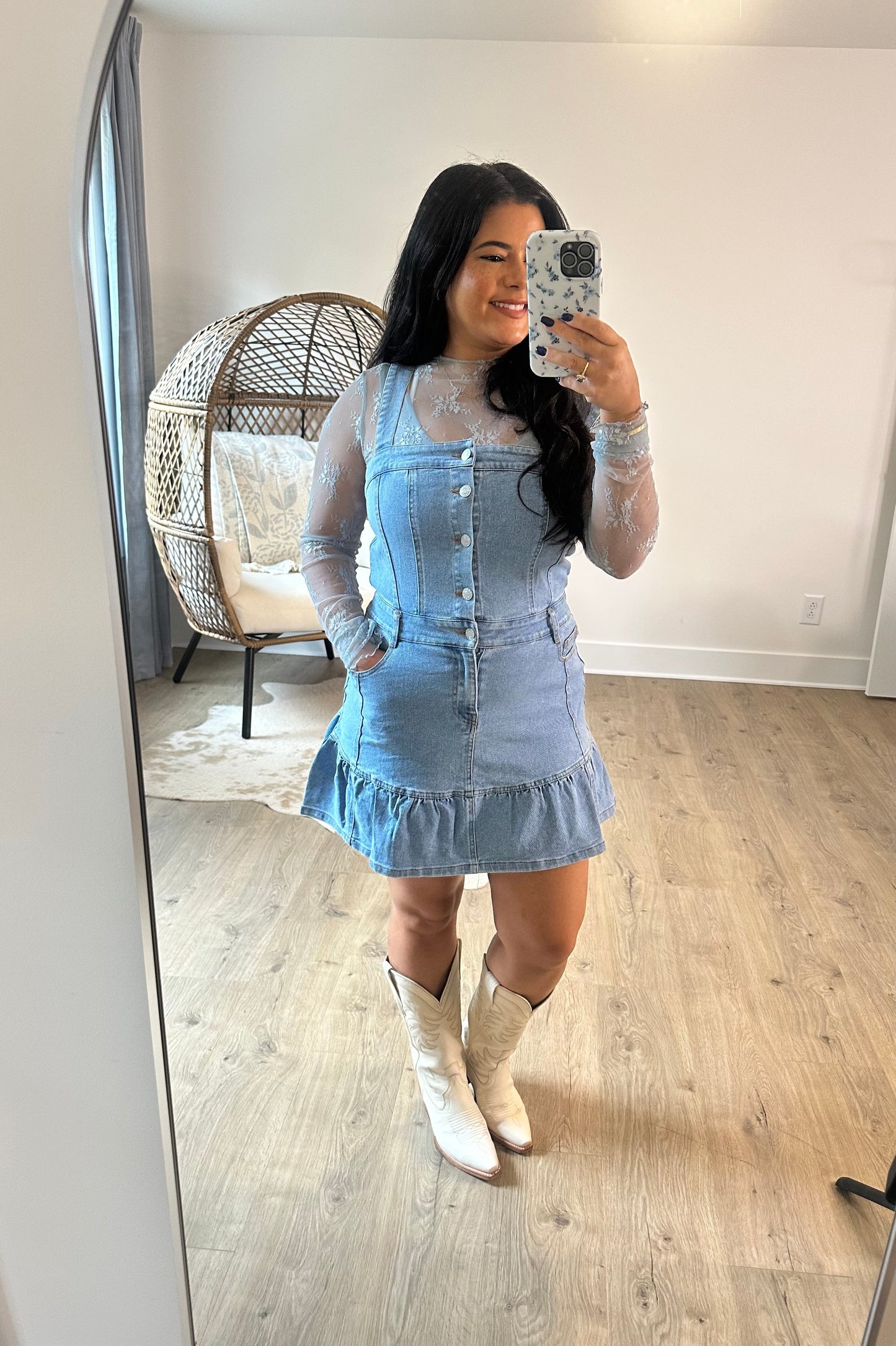 Jessie Denim Ruffle Dress