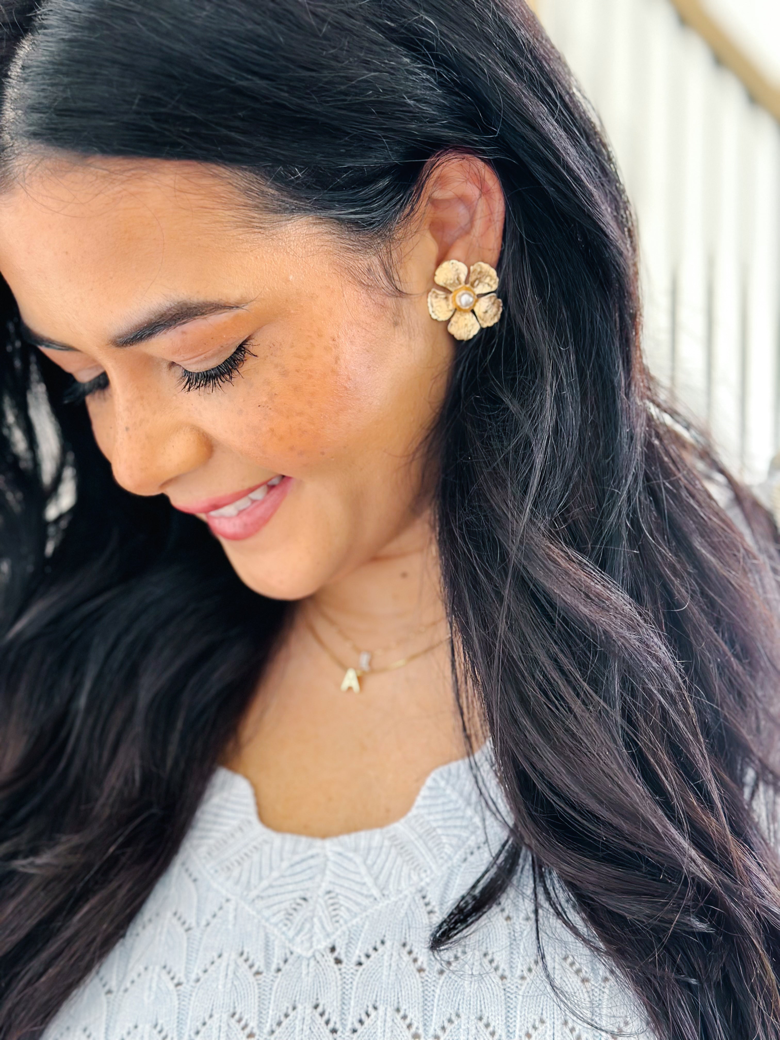 Southern Bloom Floral Pearl Earrings - Southern Roots & Boots