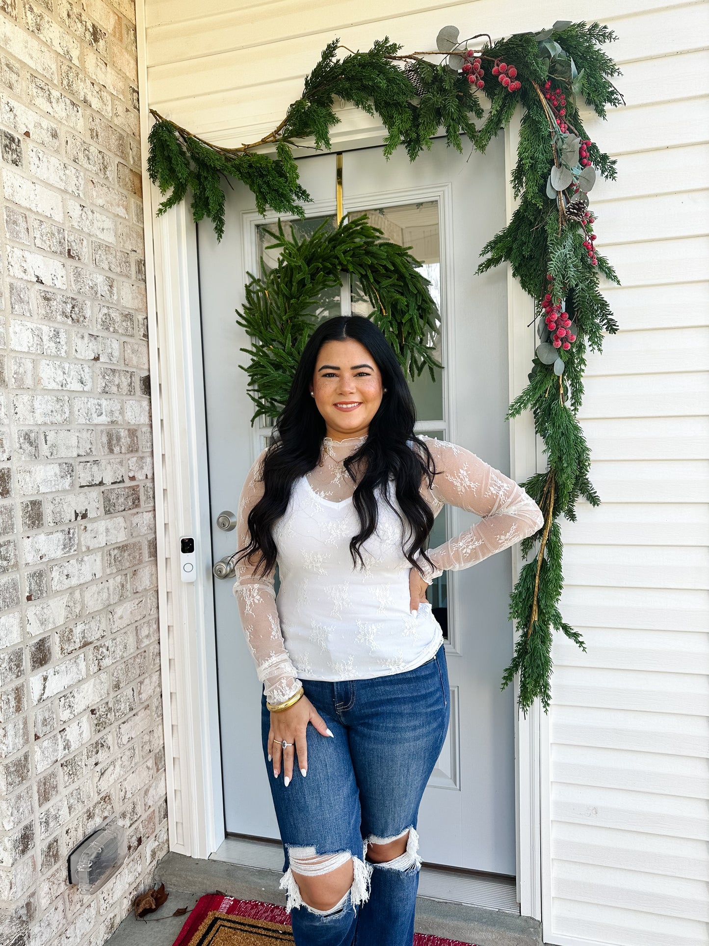 Piper Lace Top- Cream