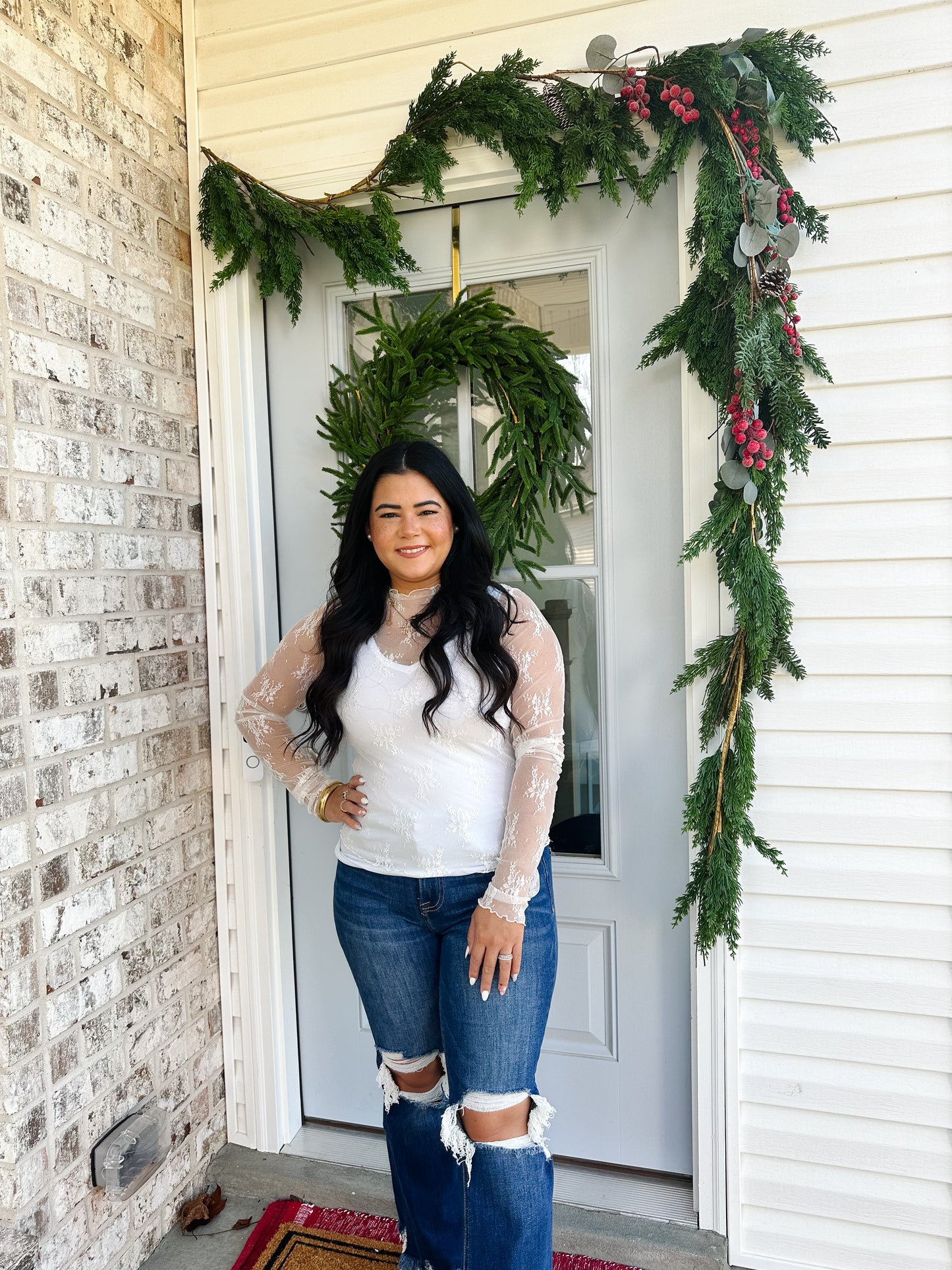 Piper Lace Top- Cream