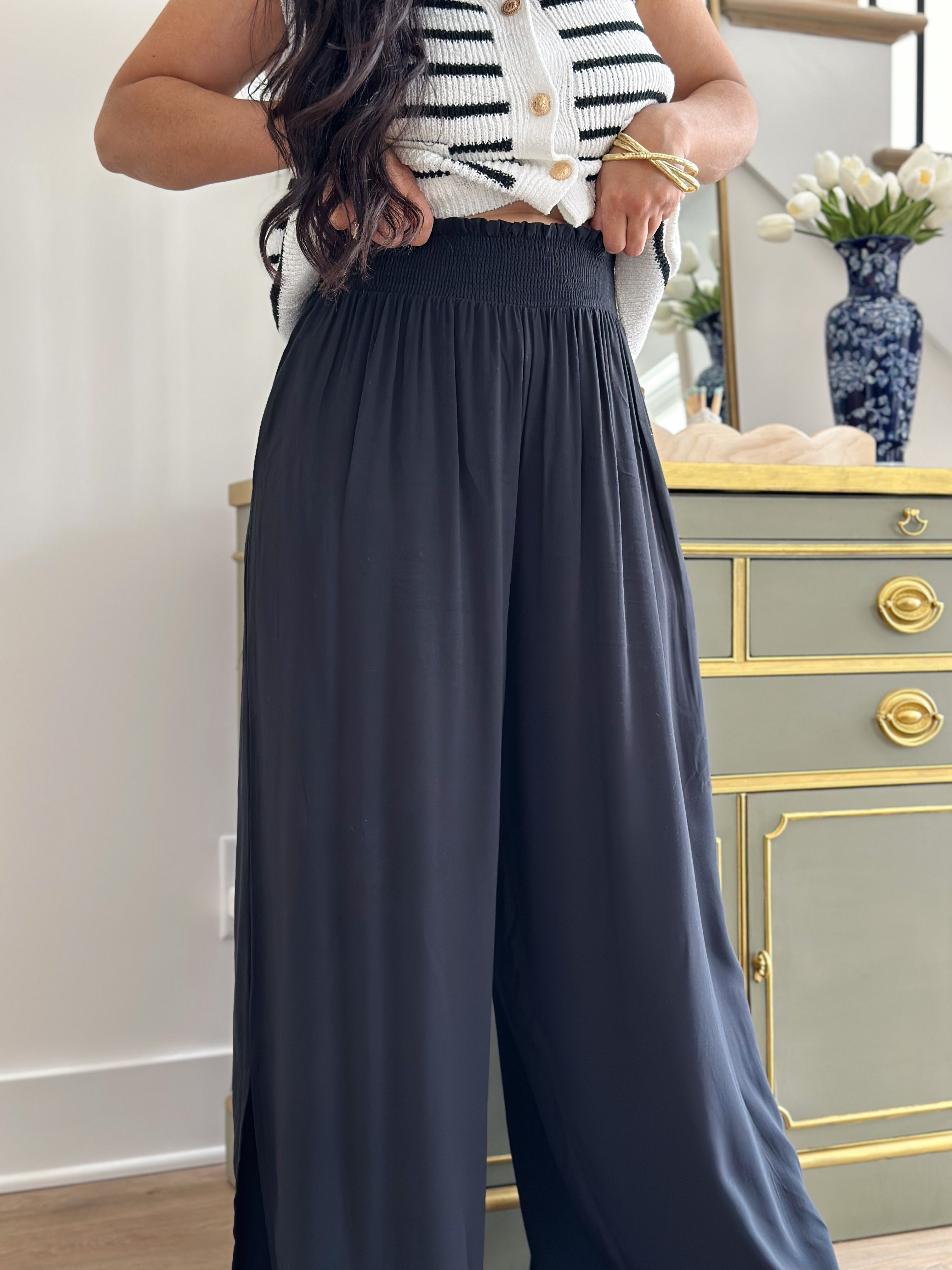 Taylor Black Wide Leg Pants - Southern Roots & Boots