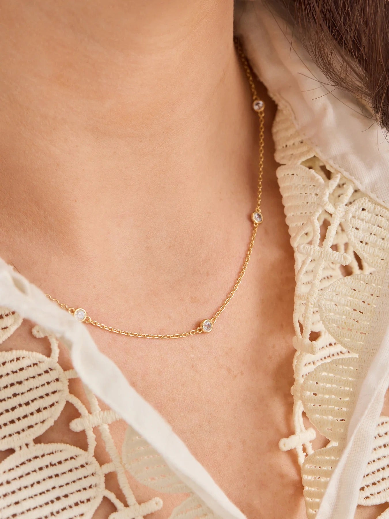 Delicate Gold CZ Layering Necklace - Southern Roots & Boots