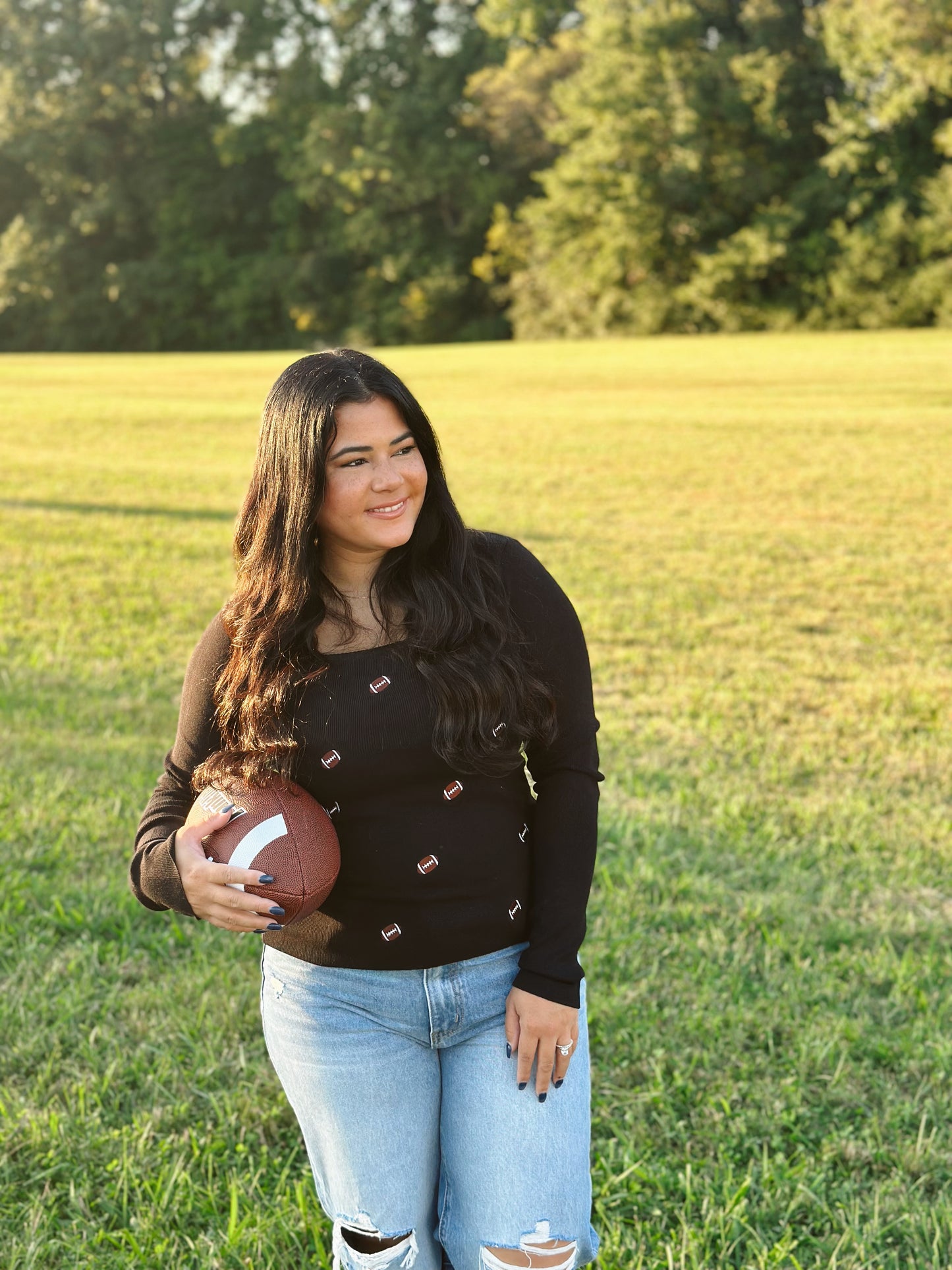 Game Day Football Patch Sweater