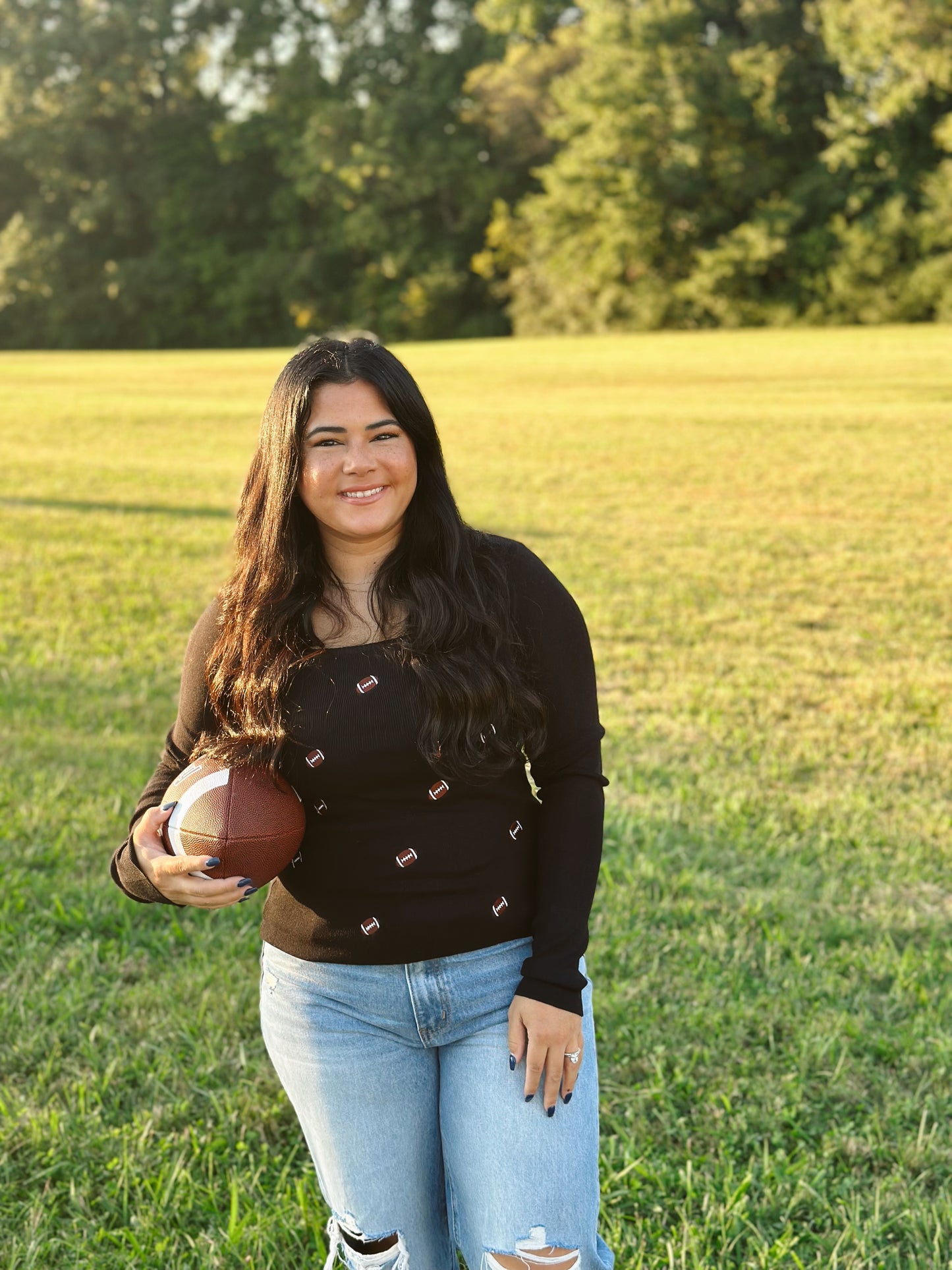 Game Day Football Patch Sweater