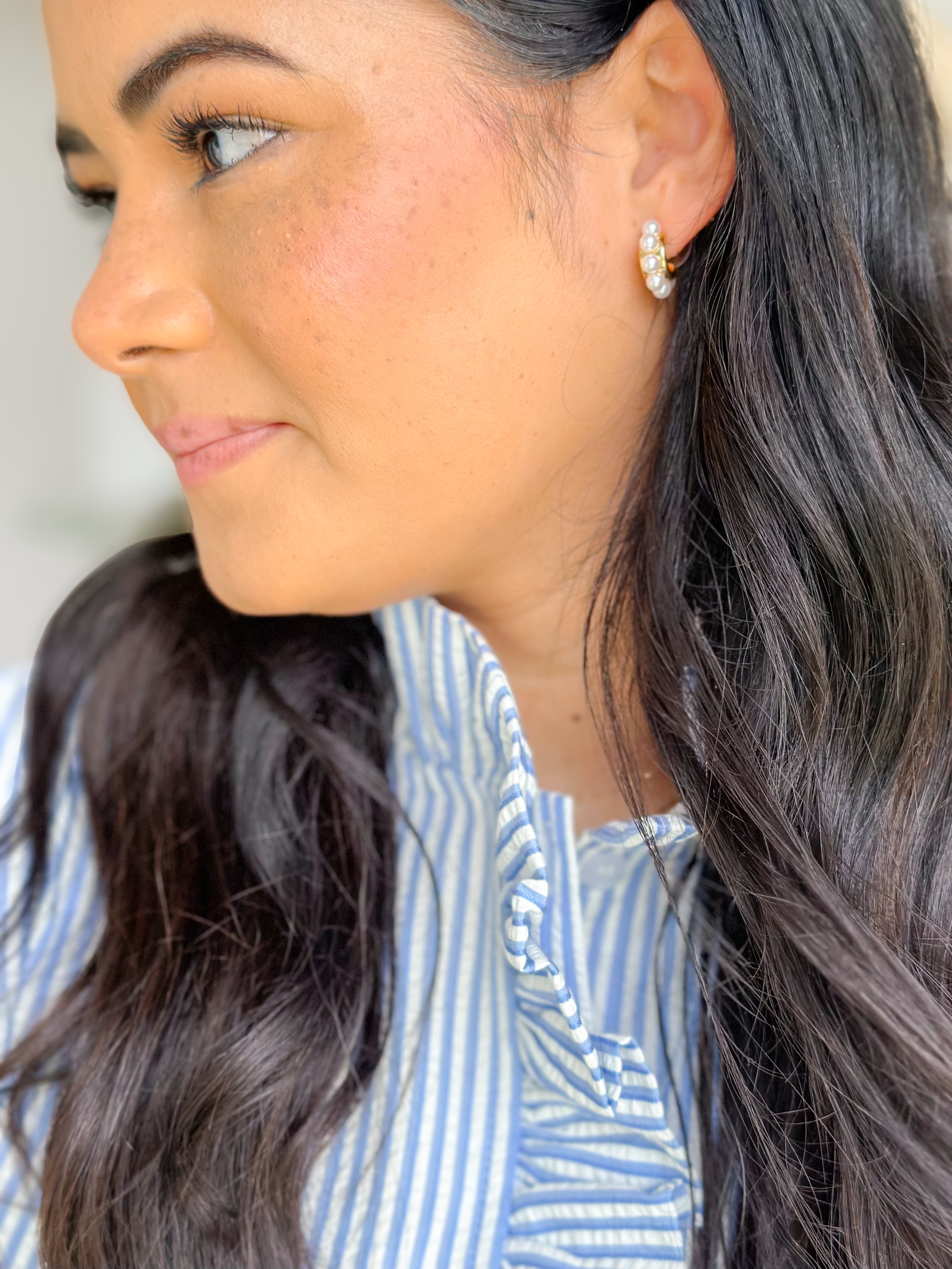 Fairhope Mini Pearl & Gold Earrings