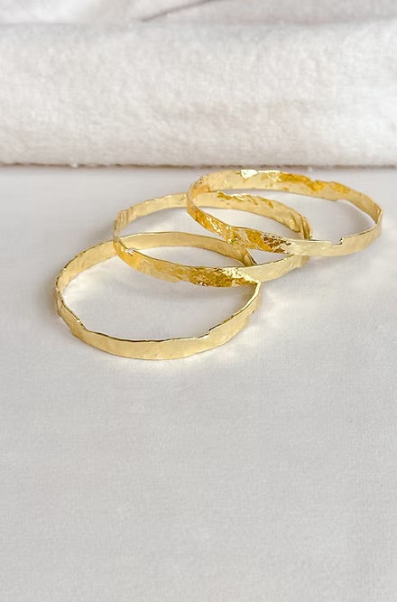 easton elle gold hammered bangles